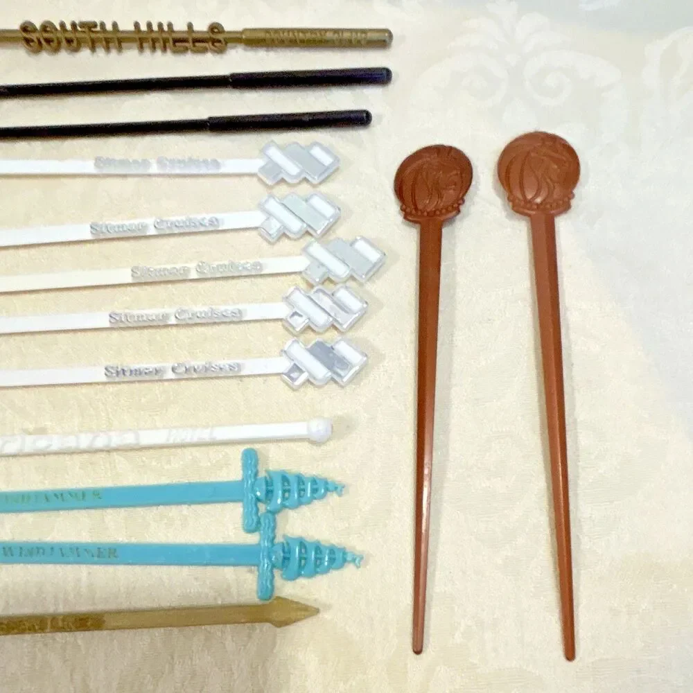 Vintage Advertising Mixed Lot Swizzle Sticks, Plastic, Multicolor Lot of 28